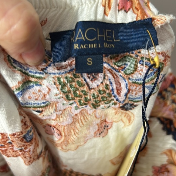 Rachel Rachel Roy Women’s Linen Blend Floral Midi Belted Skirt Size Small - Picture 4 of 5